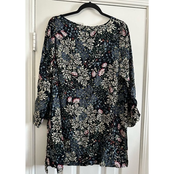 J. Jill Flowy Floral Pullover Tunic Top Shirt Blouse Loose - Large - Picture 4 of 4